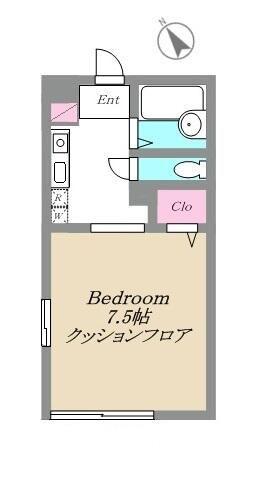 サンラインダイキュウB棟(1K/1階)の間取り写真