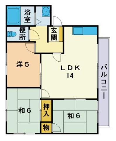 リベラル新宮(3LDK/2階)の間取り写真
