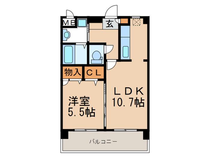 パインヒルズ志免(1LDK/2階)の間取り写真