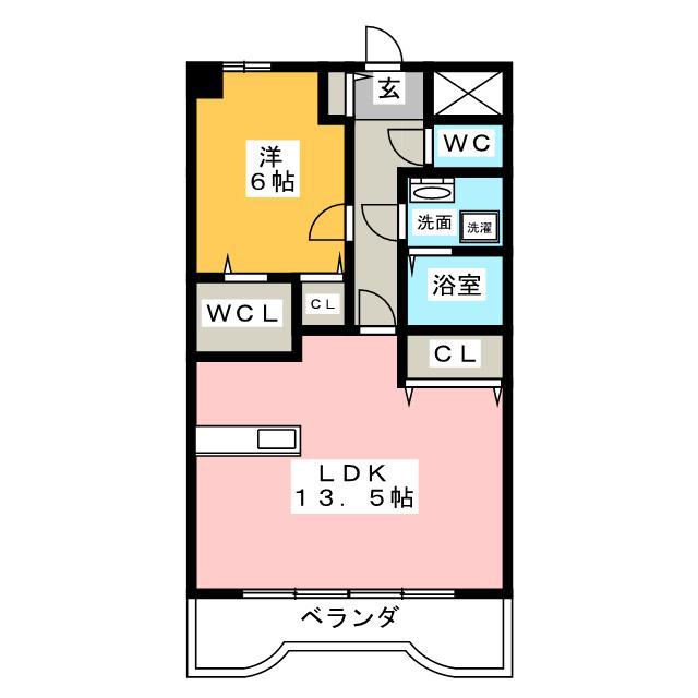 メゾン岩佐(1LDK/3階)の間取り写真