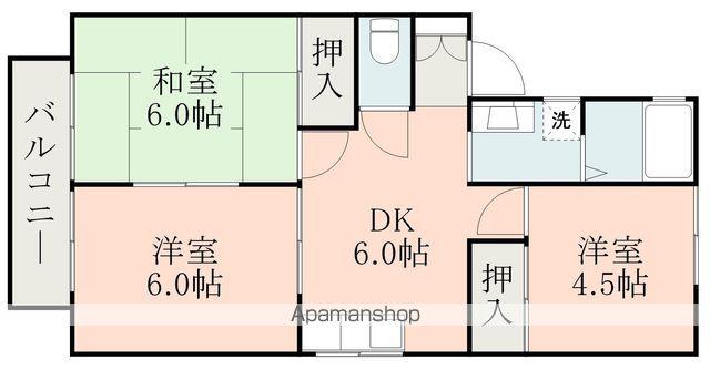 コンフォート伊敷台(3DK/2階)の間取り写真
