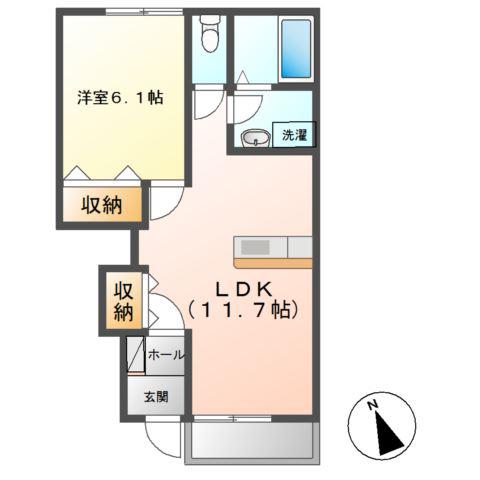 FOREST COURT S(1LDK/1階)の間取り写真