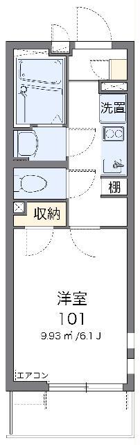 クレイノLEGACY鵜の木(1K/4階)の間取り写真