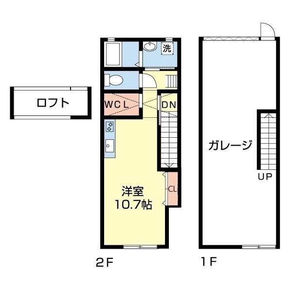 ガレージハウス2019(ワンルーム/1階)の間取り写真