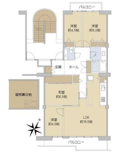 うらわイーストシティみずき街2号棟(4LDK/5階)の間取り写真