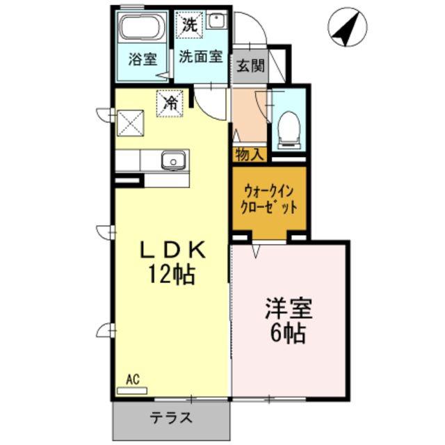 ソレアード(1LDK/1階)の間取り写真