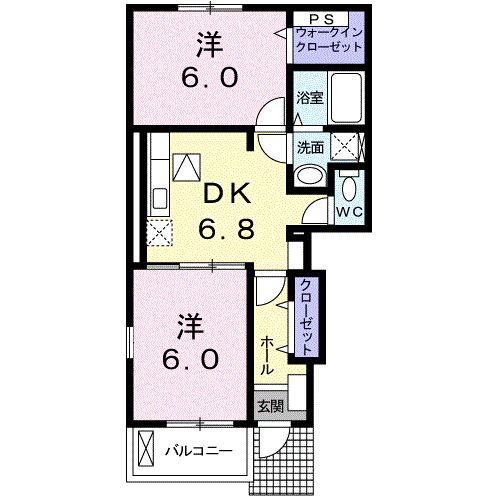 フォルトゥーナ(2DK/1階)の間取り写真