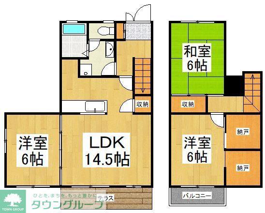 プロミネントIII(3LDK/1階)の間取り写真