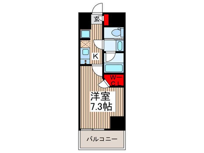 ソライエアイル草加(1K/11階)の間取り写真