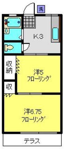 ハイムアライ(2K/1階)の間取り写真