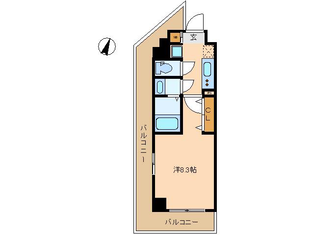 M I BLD(1K/4階)の間取り写真