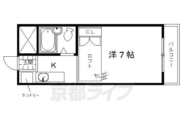ヤングヴィレッジ河原町(1K/8階)の間取り写真