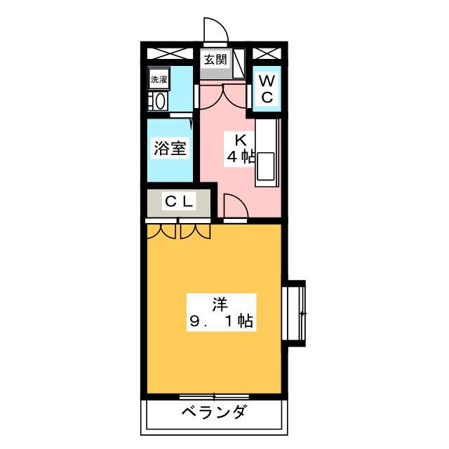 フォレストガーデン利平治(1K/2階)の間取り写真