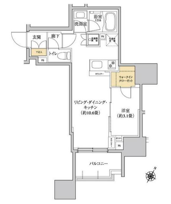 グレーシアフィット三軒茶屋(1LDK/3階)の間取り写真