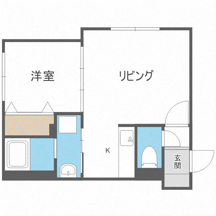 ALEGRIA発寒南 (1LDK/3階)の間取り写真