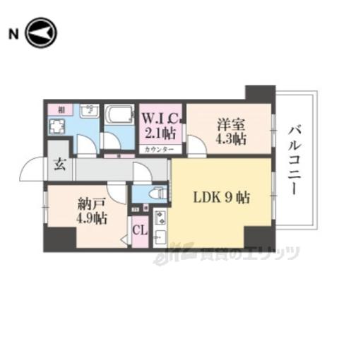 ハイラインⅤ(1LDK/7階)の間取り写真