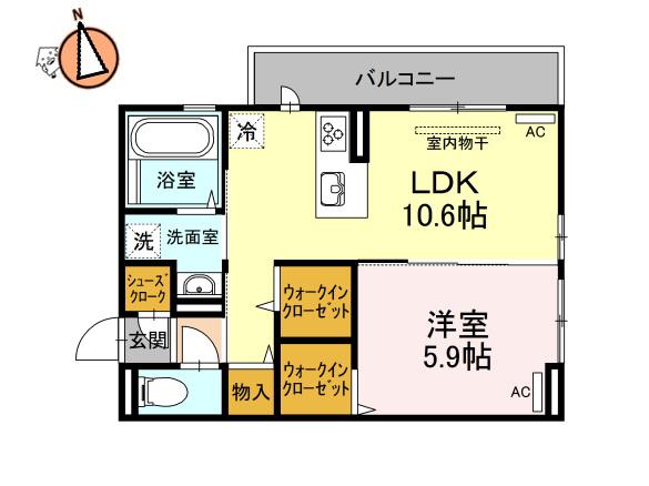 メゾン沖浜(1LDK/3階)の間取り写真