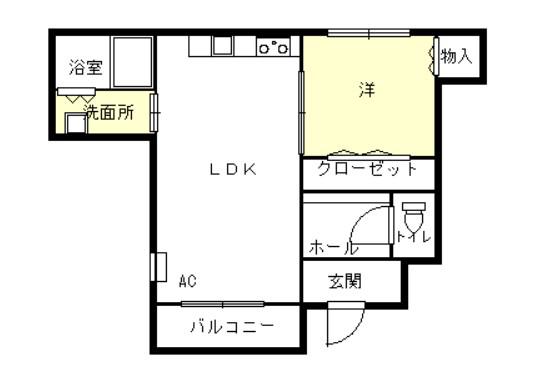 コンフォルトプラス(1LDK/1階)の間取り写真