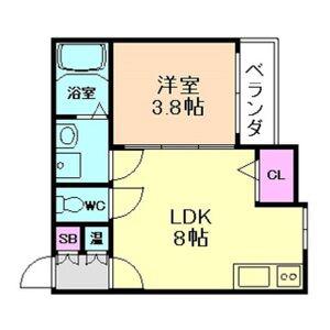VINCULUM NOVEM(1LDK/3階)の間取り写真