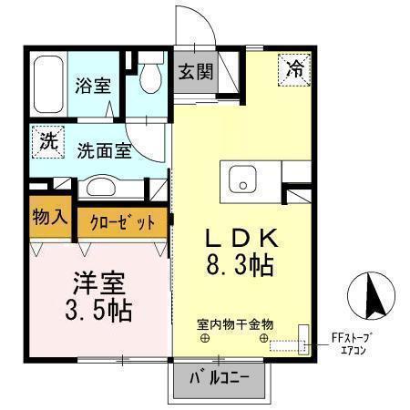ヴィラ・モンテローザ(1LDK/1階)の間取り写真