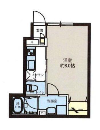 アクシス学芸大学(1K/1階)の間取り写真