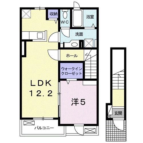 ロトスII(1LDK/2階)の間取り写真