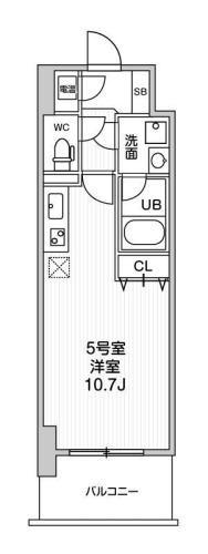 グレンパーク新大阪II(1K/8階)の間取り写真