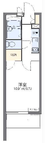 レオパレスヴァンルミエール(1K/1階)の間取り写真