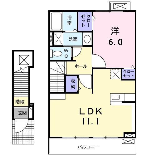 セレニテ(1LDK/2階)の間取り写真