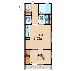 MARRONNIER(1LDK/2階)の間取り写真