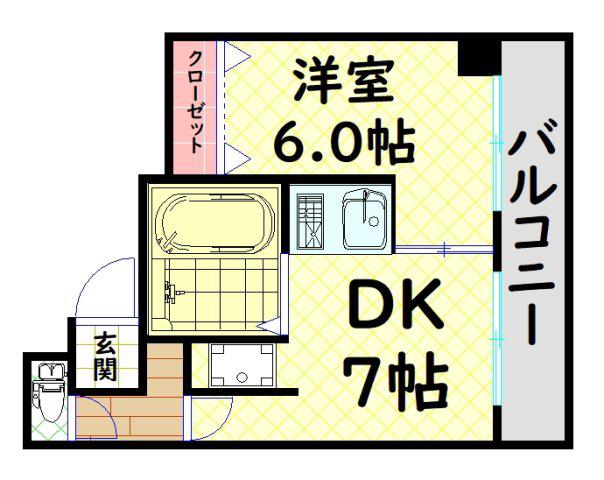 ネオユニベールI(1DK/3階)の間取り写真