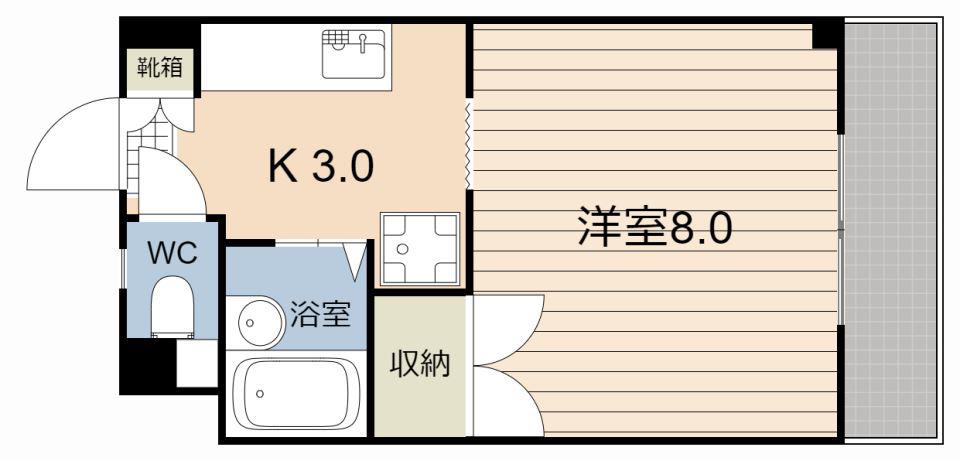 パステルイン南郡元(1K/4階)の間取り写真