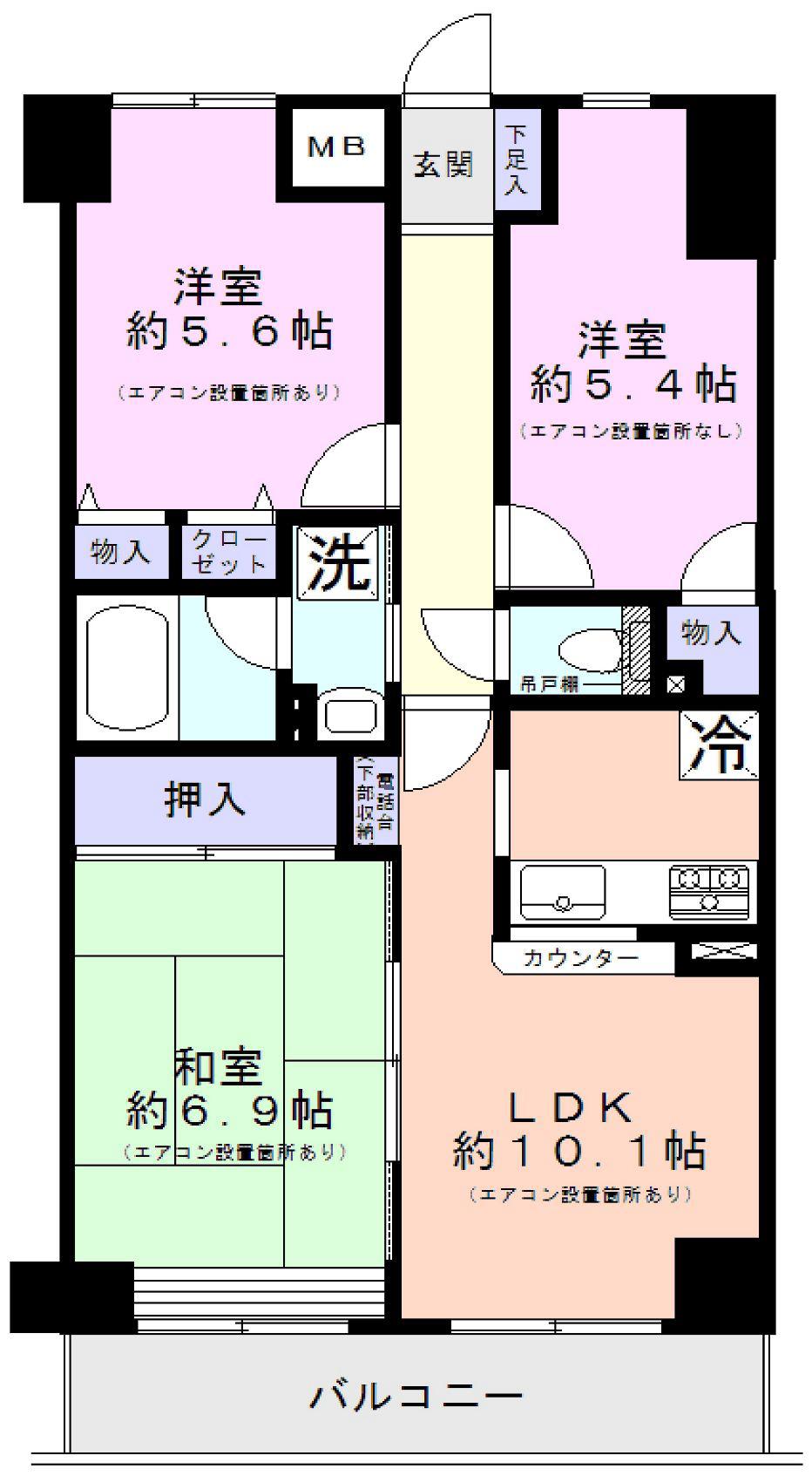 オルテンシア川口(3LDK/2階)の間取り写真