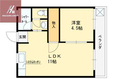 コーポみそのA(1LDK/2階)の間取り写真