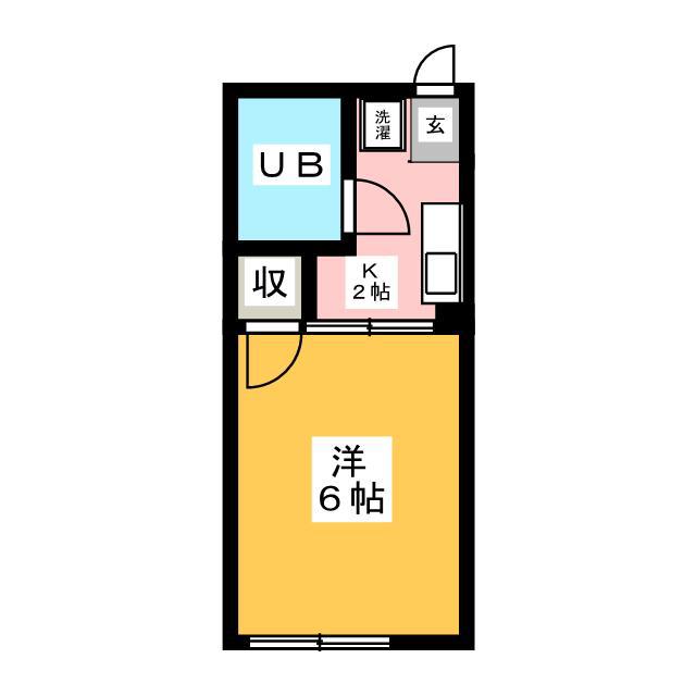 シティハイム 松楽(1K/1階)の間取り写真