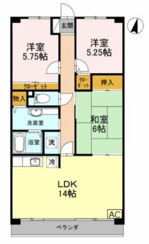 シルトクレーテ青山(3LDK/2階)の間取り写真
