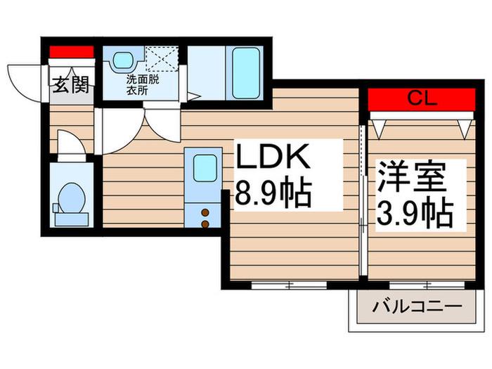 CAVALLO(1LDK/2階)の間取り写真
