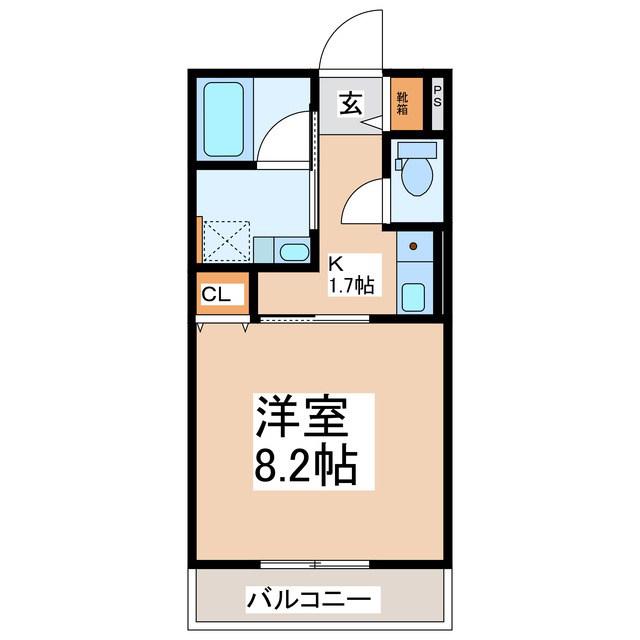 GROUND BASE上田B(1K/1階)の間取り写真