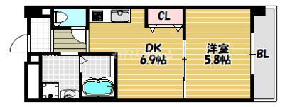 メゾン・ド・ショコラ(1DK/5階)の間取り写真