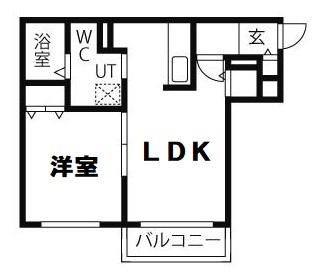 ヒルトップ南郷丘公園(1LDK/3階)の間取り写真