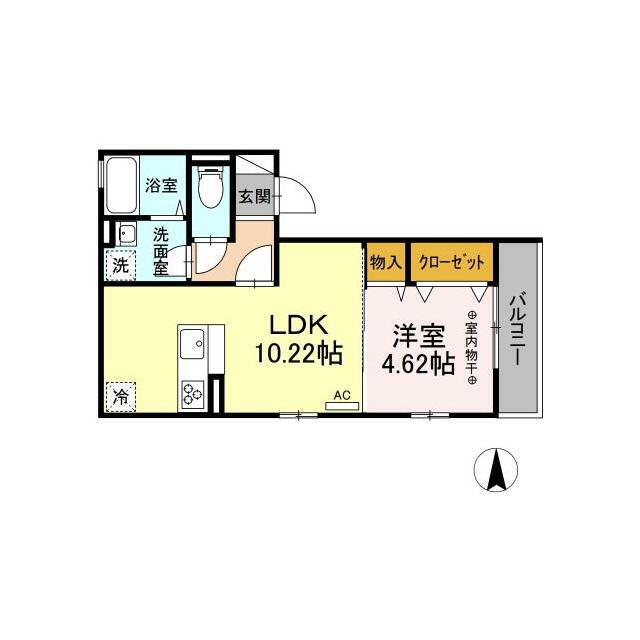 プランドール湘南(1LDK/3階)の間取り写真