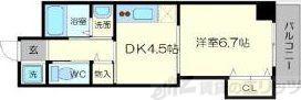 マンションクォーレ(1DK/6階)の間取り写真
