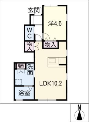 プレタメゾン伍号館(1LDK/1階)の間取り写真