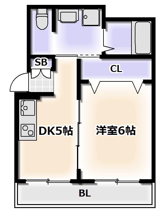 フクエビル(1DK/3階)の間取り写真