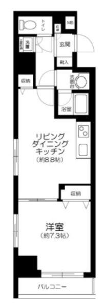 アーバイル両国(1LDK/4階)の間取り写真