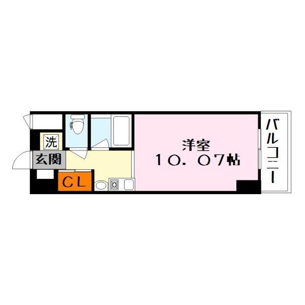 FELICE大橋(1K/4階)の間取り写真