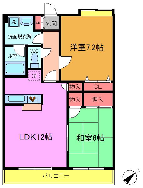 アウラ10(2LDK/3階)の間取り写真