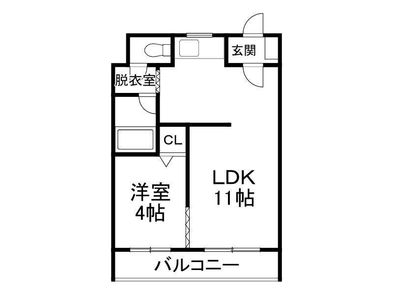 カーサ・プリオールV(1LDK/3階)の間取り写真