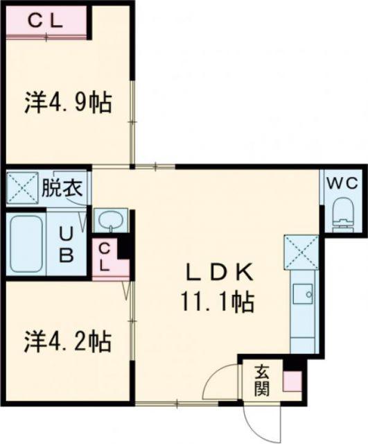 N-MAISON和歌浦南(2LDK/1階)の間取り写真