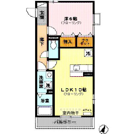 パークリバー(1LDK/2階)の間取り写真